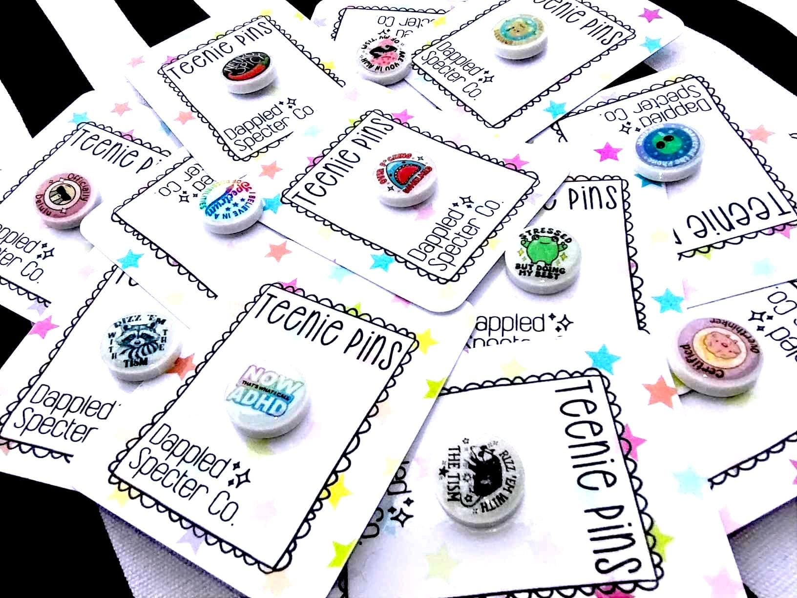 Teenie Pins (Styles A Merit Badges): Fun- Festival- Trade- Pin Trade- Choose your own